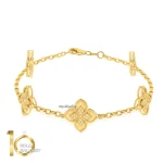 دستبند طلا طرح روبرتو کوین مدل پنج گل