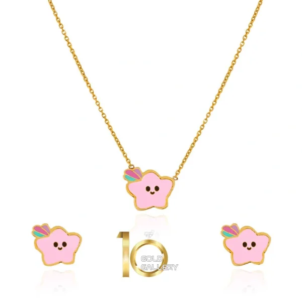 نیم ست طلا کودک طرح ستاره