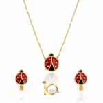 نیم ست طلا کودک طرح کفشدوزک