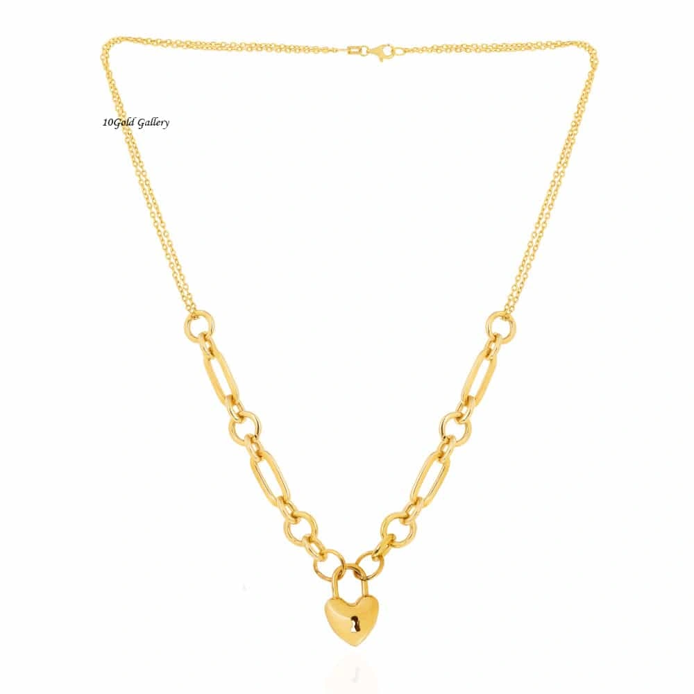 گردنبند طلا با آویز قلب تیفانی کد CN539 گردنبند طلا با آویز قلب تیفانی