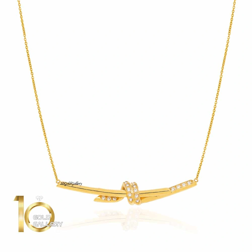 گردنبند طلا طرح گره تیفانی نگیندار