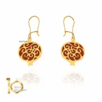گوشواره طلا طرح انار میناکاری