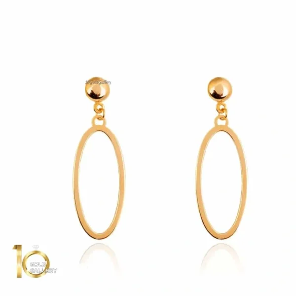 گوشواره طلا زنانه طرح بیضی