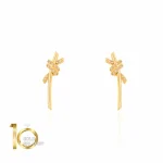 گوشواره طلا طرح گره تیفانی مدل نگیندار