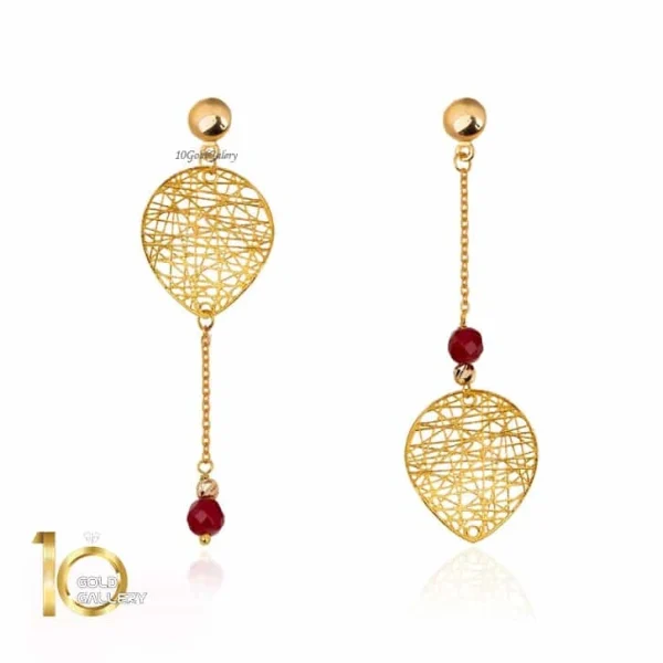 گوشواره فیوژن دست ساز طرح چیپسی