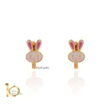 گوشواره طلا کودک طرح خرگوش میناکاری