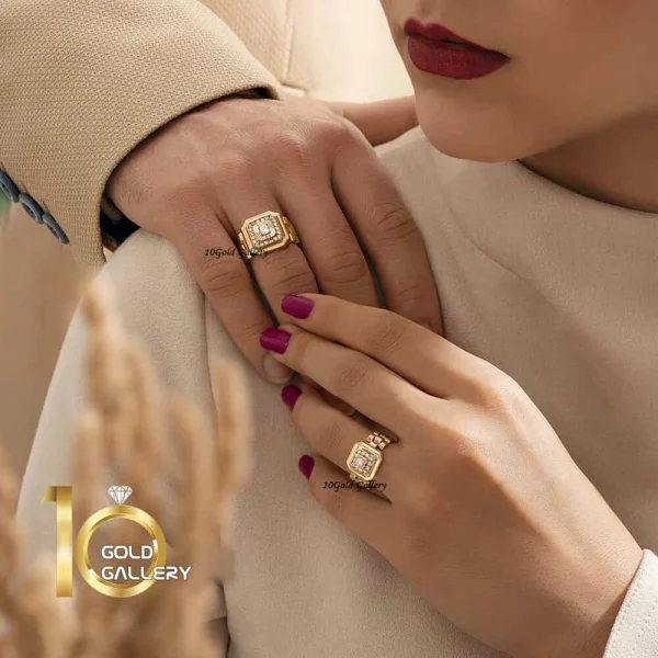 انگشتر طلای مردانه طرح رولکس