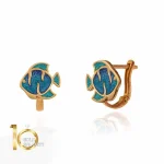 گوشواره طلا کودک طرح ماهی