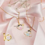 گردنبند طلا کودک طرح فرشته دختر