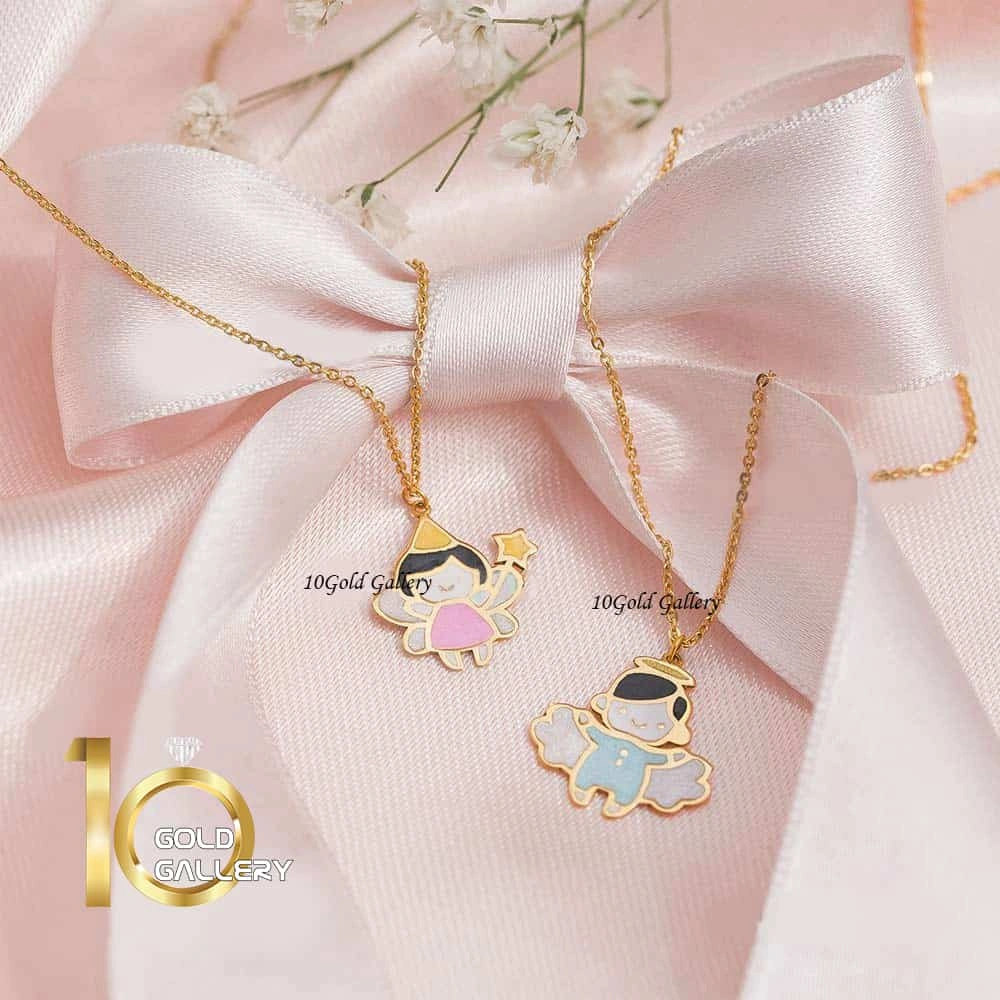 گردنبند طلا کودک طرح فرشته دختر