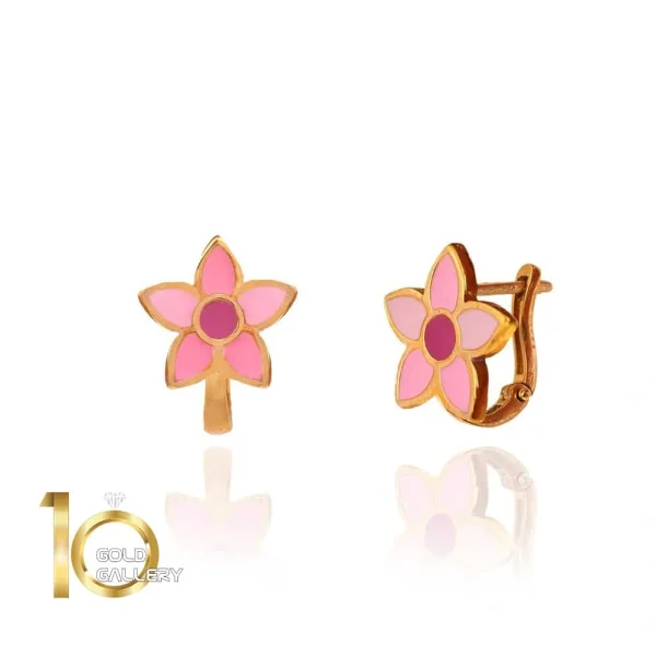 گوشواره طلا کودک طرح گل
