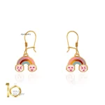 گوشواره طلا کودک طرح رنگین کمان
