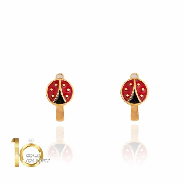 گوشواره طلا کودک طرح کفشدوزک