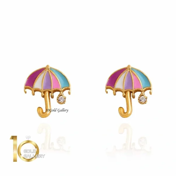 گوشواره طلا کودک طرح چتر