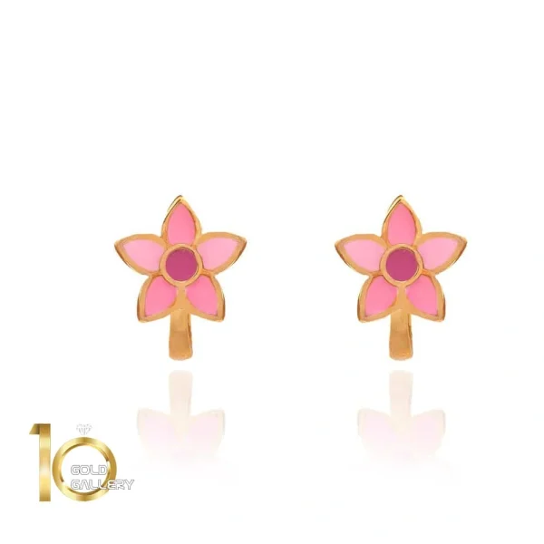 گوشواره طلا کودک طرح گل
