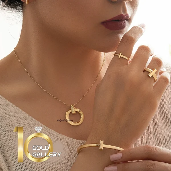 انگشتر طلا طرح تیفانی مدل ساده پهن