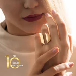 انگشتر طلا طرح چند ضلعی مدل ساده