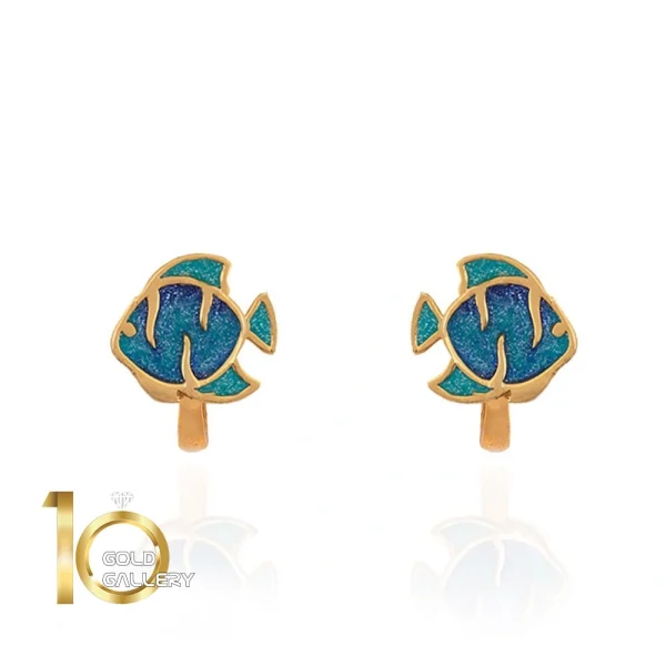 گوشواره طلا کودک طرح ماهی