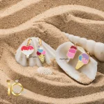 آویز طلا کودک طرح بستنی قلبی