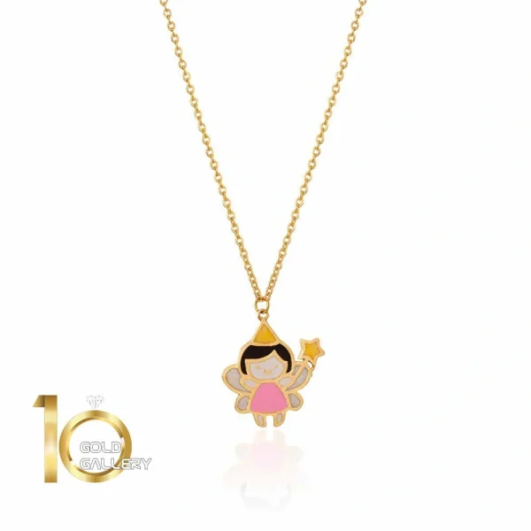 گردنبند طلا کودک طرح فرشته دختر