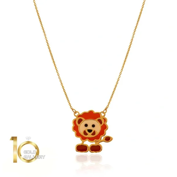 گردنبند طلا کودک طرح شیر
