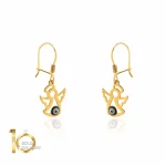 گوشواره طلا کودک طرح فرشته با چشم و نظر