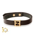 دستبند چرم مردانه طرح فندی