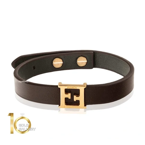 دستبند چرم مردانه طرح فندی