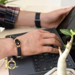 دستبند طلا طرح پلاک مردانه