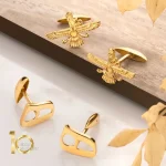 دکمه سر دست طلا طرح فروهر