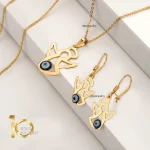 گوشواره طلا کودک طرح فرشته با چشم و نظر