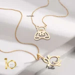 گردنبند طرح کودک خرس و لاکپشت