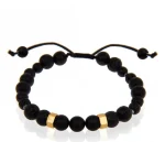 دستبند مردانه سنگ دور ماه مشکی