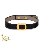 دستبند-چرم-مردانه-با-پلاک-طلا