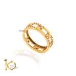 ست دستبند و انگشتر روبرتو کوین نگین دار باریک