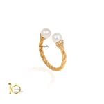 انگشتر طلا طرح دیوید یورمن با مروارید