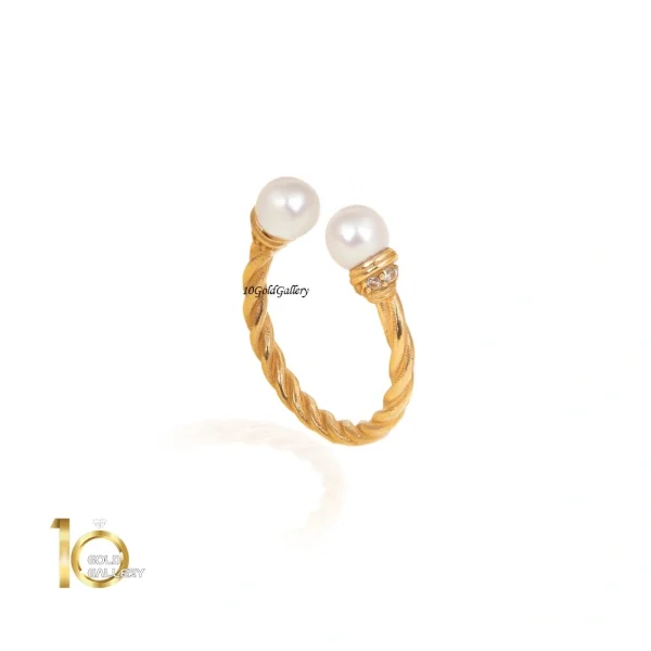 انگشتر طلا طرح دیوید یورمن با مروارید