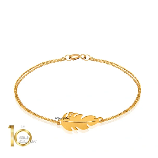 دستبند طلا طرح پر