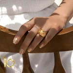 انگشتر طلا زنانه طرح رینگ ساده پهن