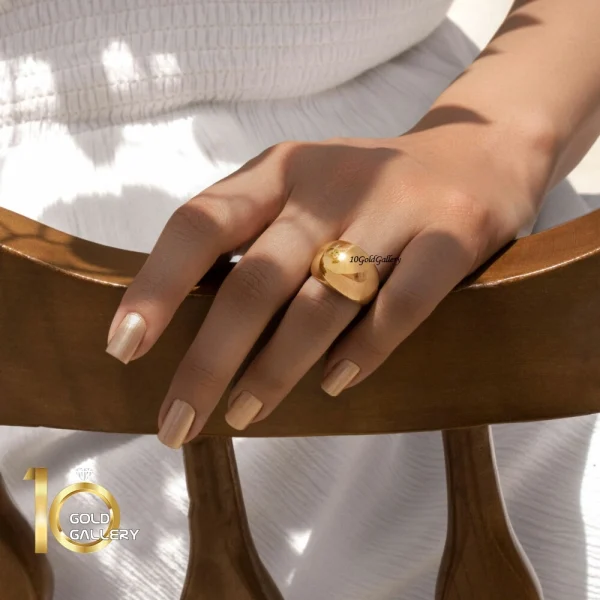 انگشتر طلا زنانه طرح رینگ ساده پهن