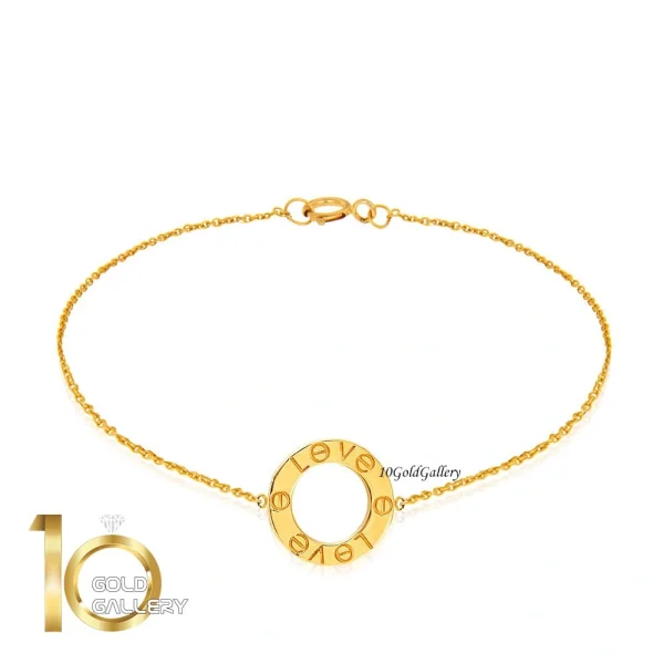 دستبند-طلا-طرح-LOVE-کارتیر