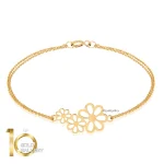 دستبند-طلا-طرح-سه-گل