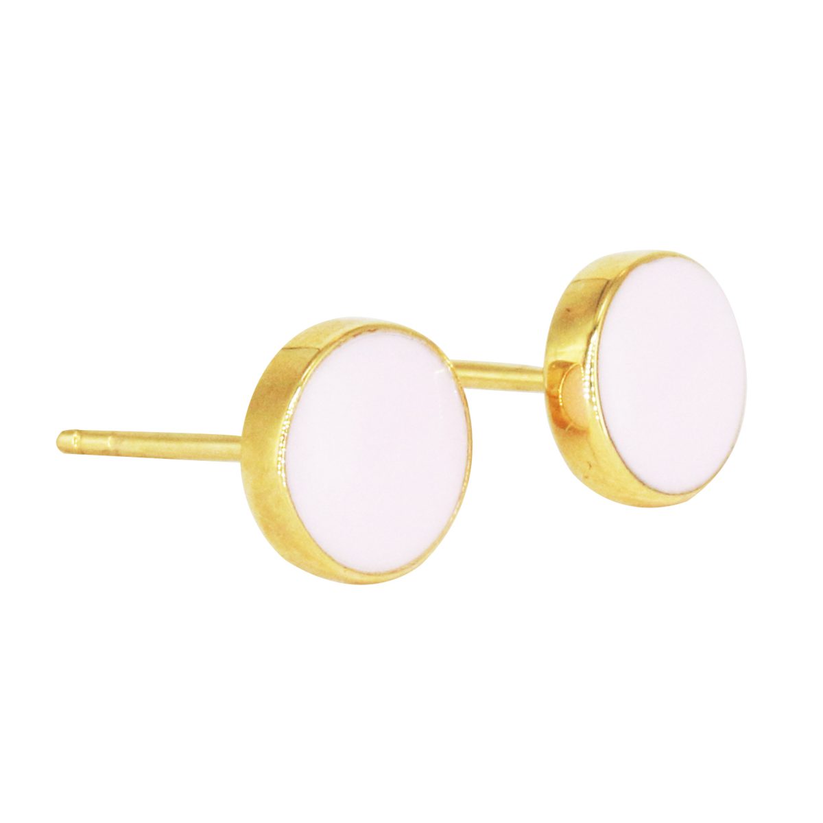 گوشواره طلا طرح  دایره صورتی کد 1WEI011 - تصویر 1