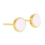 گوشواره طلا طرح  دایره صورتی کد 1WEI011