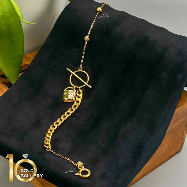 دستبند طلا ترکیبی کارتیه با قفل تی و تیفانی