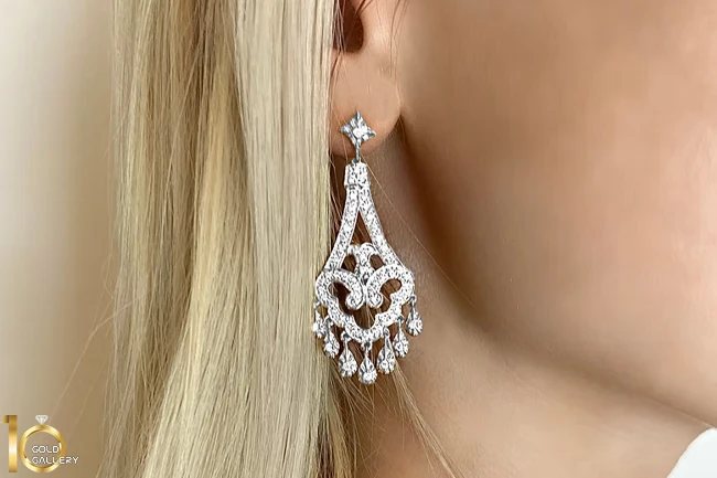 گوشواره طلا سفید