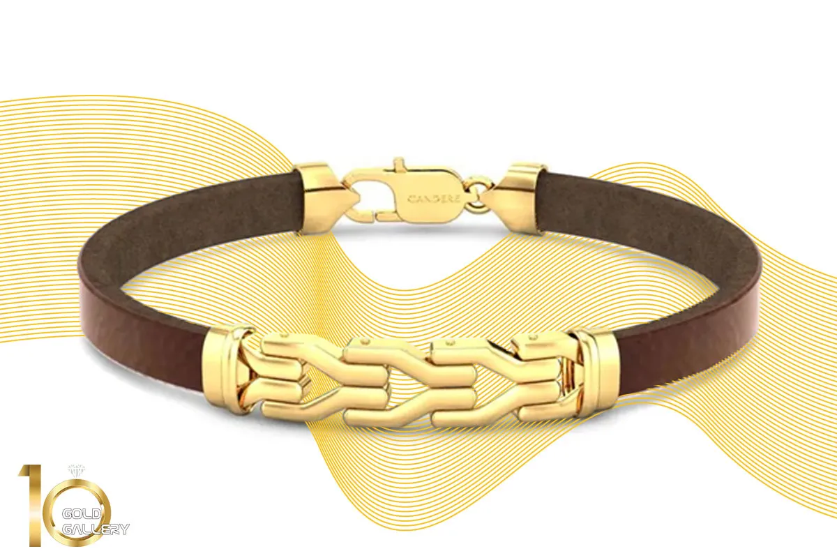 دستبند طلا و چرم
