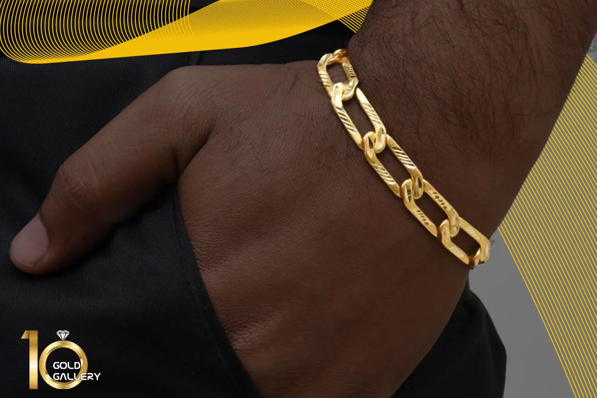 دستبند زنجیری طلا مردانه