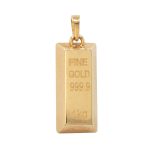 آویز طلای 18 عیار طرح شمش سایز متوسط کد 1WDL148
