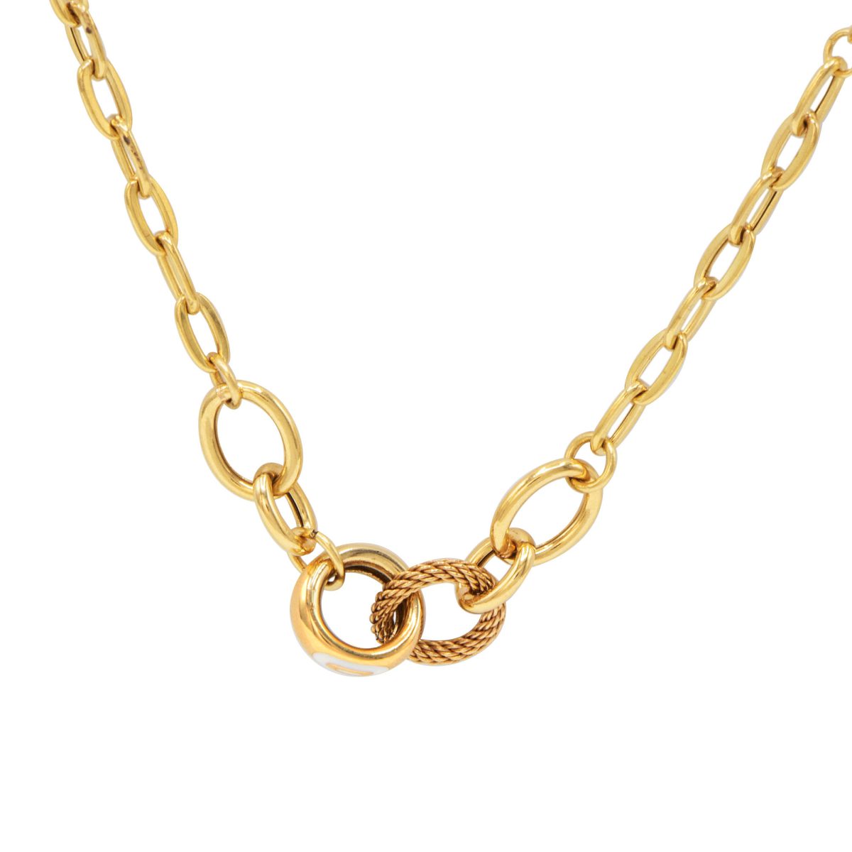 گردنبند طلای 18 عیار طرح هرمس ترکیبی کد 1WNK053 - تصویر 1